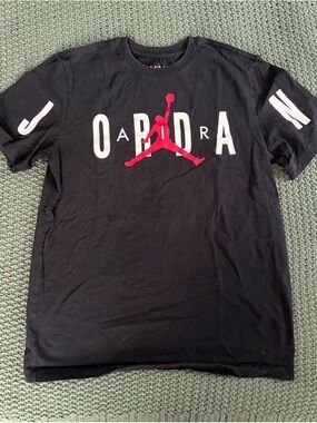 Jordan Jumpman Logo Black Tee with Red Accent